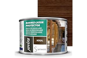 JOVIRA PINTURAS BARNIZ-LASUR Protector Satinado (7 colores) Protege, decora y embellece todo tipo de madera (375 Mililitros, Nogal) D-05D