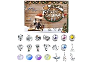 SUDATONG Adventskalender 2024, Schmuck Weihnachten Adventskalender Mädchen Kinder 24 Tage Weihnachtskalender Charm Armband Kit Weihnachtscountdown Geburtstagsgeschenke Überraschungsgeschenk