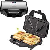 Steinborg XXL Sandwich Maker 4 Sandwich Corners Cool Touch Housing Non-Stick Coating Sandwich Toaster Sandwich Maker Electric Grill Panini Toaster