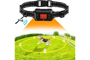 POIIOPY Clôture Anti-Fugue sans Fil GPS pour Chien Extérieur, Amélioré IPX7 Étanche Électrique Système Clôture Collier avec la Nouvelle Puce D'amplification de Signal GPS, Rayon 30-999M, Noir