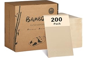 MORGIANA 200 PCS Brown Napkins Disposable 40 * 40CM Bamboo Square 2-Ply Eco Friendly Biodegradable Napkins Recycled Unbleached Table Papernapkins Party Restaurant Christmas