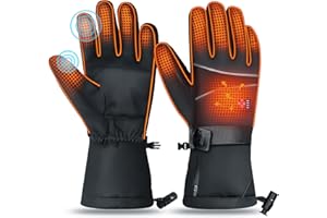 Guanti Riscaldati, EEIEER Guanti Riscaldanti Ricaricabili Guanti Riscaldati a Batteria Guanti Riscaldati Moto Guanti Invernali Uomo per ciclismo Motociclismo ed Escursionismo Alpinismo
