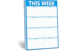 Hebayy 90 Pages Weekly Planner List Note Pad to Do List with Magnet Mountings for Fridge Locker (6 inch x 9 inch),Sky Blue