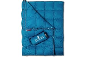 Get Out Gear Manta de plumón de plumón, Ligera Plegable de 302 cm3/kg de Fuerza de Relleno, edredón Compacto Impermeable y cálido para Camping, Senderismo, Viajes o hamacas