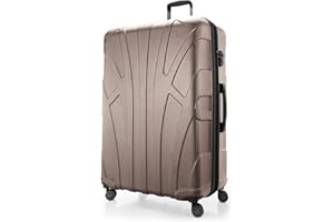 Suitline - Valigia Trolley rigido grande ABS TSA 4 ruote, 85 cm, 160 litres, Oro