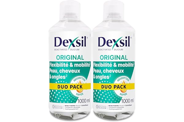 Dexsil Original - Complément Alimentaire pour Cheveux, Peau et Ongles - Conçu à Base d'Ortie, Cuivre et Silicium - Lot de 2