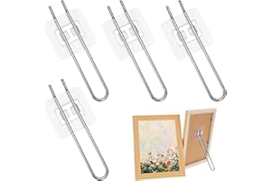 OOTSR 4er Set Selbstklebende Fotorahmen Display Ständer, Edelstahl Halterung mit Klebepads für Fotos Schilder Deko, Kein Bohren für Wohnzimmer Büro Studio