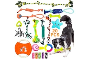 Snarflun Jouet pour Chiens 20 Balles pour Chien,houets pour Chiens Jouet de Corde à Mâcher, Durables Indestructible à Mâcher Corde de Dentition pour Petit Moyen Chien Nettoyage de Dents