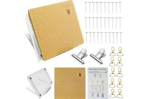 ALLINKIT Makramee Brett mit Klemme,18x18cm Makramee Board mit Verstellbarem Ständer,Makramee Zubehör mit Drehbare Schlüsselringe Flecht-Hilfsmittel für DIY Knoten-Kreation