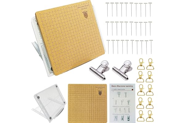 Ensemble de plateau pour macramé, accessoires de macramé avec plateau pour macramé, épingles en T, support métallique réglable, fournitures d'outils de macramé, planche d'aide à la tresse pour