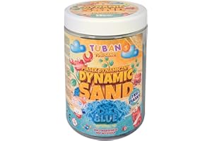‎TUBAN TUBAN Dynamischer Sand 1kg – 1000 g – Kinetischer Sand – Spielsand Spielzeug – Für Kinder – Förderung der Feinmotorik – Trocknet Nicht Aus – Farbe Blau