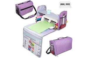 HAWERSI 3 in 1 Carrying Case for Cricut Joy Xtra,Dust Cover for Cricut Cutting Machine,Accessories Tote Bag,Fully Open Designed Storage Bag,Compatible with All The Craft Essential Tools and Supply