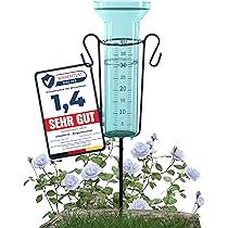 JAZUIHA Regenmesser Mit Erdspieß - 115cm Analoger Niederschlagsmesser Rostoptik