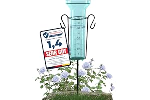Oramics Regenmesser mit Erdspieß aus Metall – 75 cm – Regenmengenmesser bis zu max. 40 mm/m² mit großer Skala, Wetterstation um Regen zu messen, Wassermesser für Garten und Terrasse
