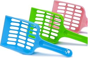 ISIYINER Paletta per Lettiera Gatto Plastica Strumento di Pulizia per Sabbia di Gatti Animali Domestici Antiaderente Pooper Scooper 3 Pezzi