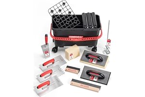 COMENSAL® Kit Joint Carrelage - 15 Pièces - XL - 24L - Kit d'outils de Pose de Carrelage - Eponge Hydro - Taloche en Caoutchouc - Rouleau Perforé - Made in EU