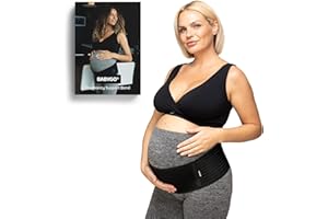 BABYGO® 2 in 1 Pregnancy Belly Band Support for Bump | Pelvic Maternity Belt for Pregnant Women | Helps with Back, Hip Pain | 50 Page Book with Exercises Included | Black One Size