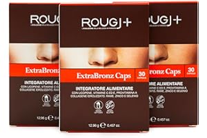 Rougj Capsule Betacarotene per Abbronzatura Forte - Integratori per Abbronzatura con Vitamina A - Integratore Abbronzatura 90 Capsule, una al Giorno ExtraBronz Caps - Made in Italy