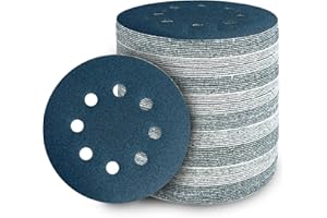 GEOGIEEW 100 Piezas Discos para lijas 125mm, 8 Agujeros Plija Madera 150 grano, para Lijadora Excéntrica y Lijadora Orbital