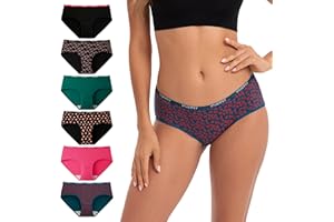 INNERSY Bragas Mujer Algodón Comodas Braguitas Culotte Cintura Midi Ropa Interior Deportiva Pack de 6
