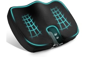 Ainiv Cuscino del Sedile in Memory Foam, Cuscino del Coccige Antiscivolo Regolabile per Seggiolino Auto, Sedia da Ufficio o Sedia, Adatto per Alleviare il Dolore Alla Schiena, All'anca e al Coccige