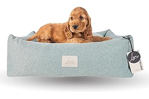 Ligo Buddy Elegance- Lettino Cuccia per cani realizzata in Italia. Cuscino materasso per Cane cuccetta completamente sfoderabile e lavabile in lavatrice. (S/M: 70 X 65 cm, FARO TURCHESE)