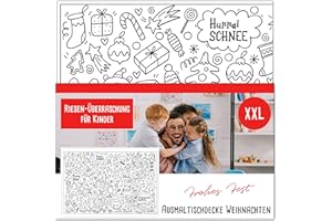 ‎FOTOSPIEL Ausmal-Tischdecke Weihnachten by draWmee - Weihnachtsmaldecke für Mädchen & Jungen - Papier-Tischdecke zum Bunt Ausmalen - Geschenk-Idee Kinder
