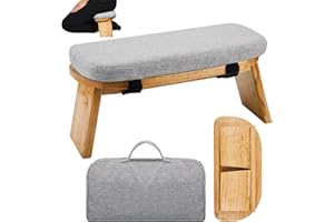 Namalu Bamboo Meditation Bench with Carrying Bag Stool Kneelers for Praying Kneeling Stools Meditations Kneeling Stool Portable Meditations Bench Ergonomic Prayer Stools with Soft Cushion