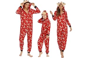 Puimentiua Ensemble Pyjamas de Noël Assortis pour la Famille T-Shirt Manches Longues Pantalons Longs Ensemble Pyjamas Noël pour Papa Maman Enfants Bébé Chiens Chats