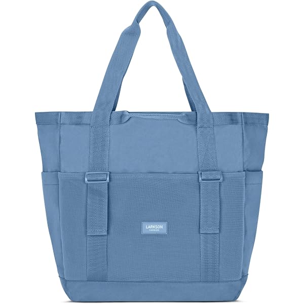 LARK STREET Borsa da Spiaggia Nero Borsone da Viaggio per Uomo e Donna in Resistente Tela di Cotone e Juta - Grande Borse da Piscina con Comodi Manici in Corda e Chiusura