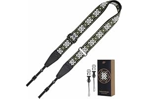 Padwa Lifestyle Adjustable Camera Strap - 1.5" Top Layer Cowhide Head Camera Straps for Photographers, Cotton Adjustable Neck Shoulder & Crossbody Strap Quick Release for All Cameras and Binoculars