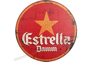 SIGNS 2 ALL Plaque murale en bois Cercle – ESTRELLA Mancave vintage rétro en bois pour bar, pub, diamètre 19 cm