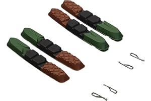 XLC Bremsschuhe Ersatzbremsgummi Bs-x09 4er Set 72 Mm Pieces de Velo Mixte-Adulte, Noir/Vert/Rouge, Taille Unique