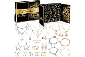 iZoeL Jewellery Advent Calendar 2025 Women Advent Calendar Girls, 24 Surprises Necklace Earrings Rings Bracelets Anklet Jewelry Calendar for Wife Mother Girlfriend Daughter Granddaughter