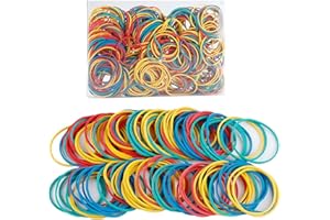 DesertBoy 500 Stück Gummiringe Bunt Ø40 mm Haushalts Gummibänder, Gemischt Haushaltsgummis gemischt, farbig sortiert in Box Gummi für Büro Arbeit