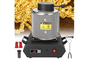 JIADUOFU Automatic Electric Melting Furnace, Gold Melting Furnace 1150℃ /2102 ℉ Digital Melting Furnace Machine Casting Refining Precious Metals Gold Silver Tin Aluminum,Black-220V-3kg