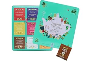 English Tea Shop - Coffret thés et infusions - Collection Ultimate - 72 sachets de thés et d'infusions bio dans une belle boiteen métal - 9 mélanges de thés - Coffret cadeau thé à offrir