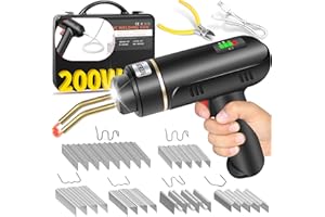 Ghguole Upgraded 200W Plastic Welder,5000m Ah USB Rechargeable Plastic Welding Kit with 1200 PCS Hot Stapler,Cordless Plastic Welding Gun Portable Car Bumper Repair Kit for Plastic Crack Repair