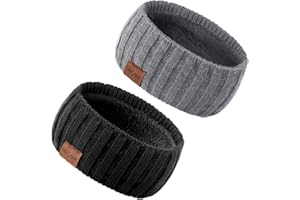 DRESHOW Diadema de Punto Cálido para Mujer Calentador de Orejas de Invierno Diademas de Ganchillo Bandas Gruesas para el Pelo de Lana
