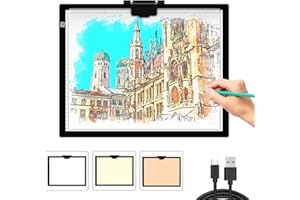 ELICE Scatola luminosa A3 Led Light Pad con cavo tipo C per disegno portatile, luminosità regolabile, pittura con diamante, stencilling, schizzi, animazione, raggi X