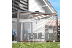 OUCKKHEY Transparente Plane Mit öSen - 2x3m Plane Durchsichtig für Außenbereich Gartenmöbel Abdeckplane Wasserdicht Wetterfeste Transparent Terrassenplane für Schutz Vor Witterung