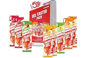 HIGH5 Energy Gel Pack - Running Gel for Quick Energy Release - Natural Fruit Juice & Caffeine-Free - On-the-Go Sports Nutrition for Runners, Cyclists & Endurance Training (Assorted Flavours, 8 x 40g)