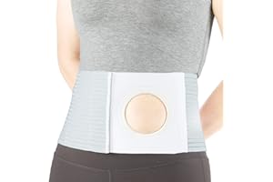 REAQER Adjustable Ostomy Hernia Belt (Hole 3.14") Unisex Stoma Support with Stoma Opening for Colostomy Bag to Prevent Parastomal Hernia
