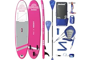 AQUAPLANET Inflatable Kayak Paddle Board Kit - Rockit | 10.2 Foot | Ideal for SUP Beginners & Experts | Includes Convertible Paddle, Seat, Fin, Pump, Repair Kit, Backpack, Leash, Dry Bag & Strap