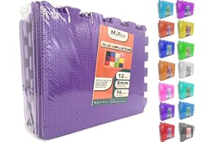 MATVIZE Eva Foam Baby Play Mat – 12Pcs (29x29cm) 8mm Thick Soft Purple Interlocking Floor Tiles, Waterproof, Non-Slip, Safe & Comfortable Matting for Kids, Child’s Play (Purple, 12 Pack)
