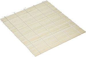 JADE TEMPLE Bambusmatte für Sushi, für die Zubereitung von Maki Sushi, 24 x 24 cm, 1 x Bambusmatte, Braun