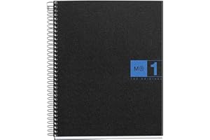 Miquelrius - Quaderno A5, 80 fogli da 70 g/m² e 1 striscia di colore, Quaderni a quadretti 5 mm, 2 fori, Copertina in polipropilene, Notebook The Original, Colore nero/blu