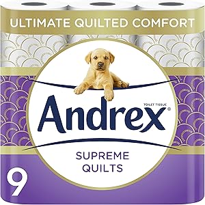 Andrex Supreme Quilts Toilet Tissue, Pack of 9|200