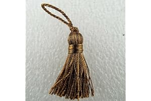 TURNER BROWNE CRAFTS 19 COLOUR 35mm 40mm Length Shiny Rayon Small Mini Keys Gifts BUY 4 8 Tassels 032, 30 Mixed Brown, Pack of 4