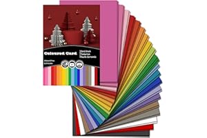 AZVIEY 40 Blatt Tonkarton A4 Bunt, 20 Farben - 230 g/m² Tonpapier, Bastelkarton für Malen Kartenherstellung Einladungen Scrapbook Basteln